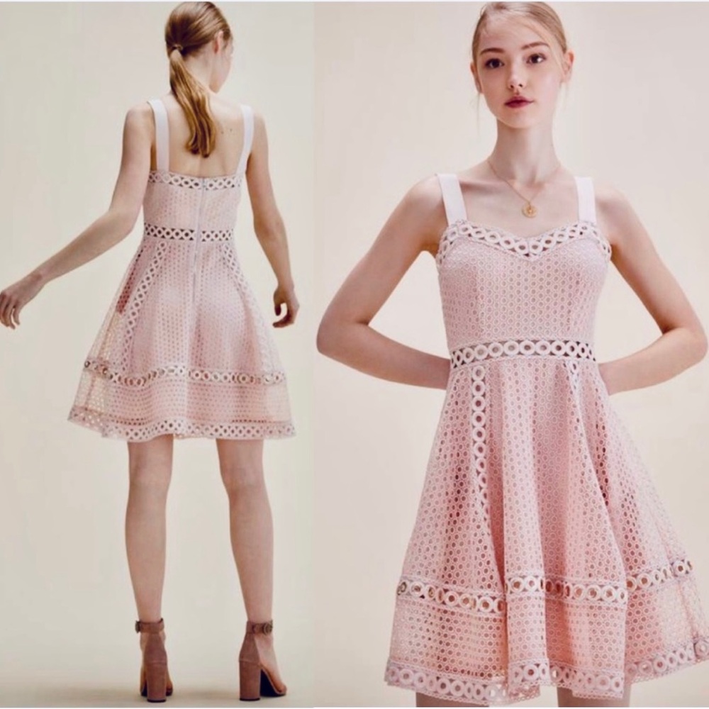 New Maje Ravi Grommet-Detail Lace Dress